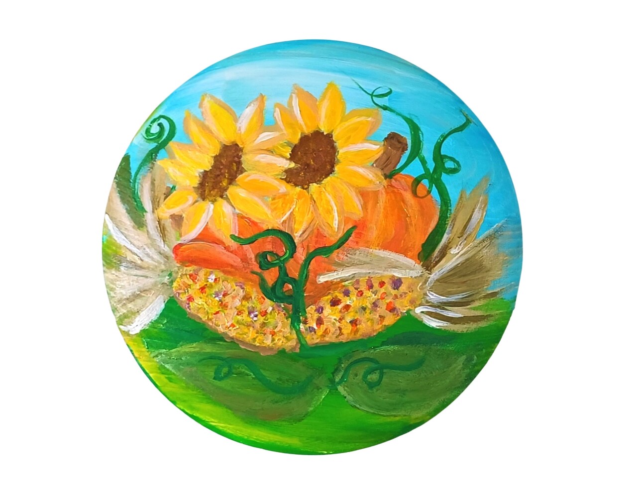 Fall Paint Kit - Harvest Bounty Tabletop Trinket Box Painting Kit & Video Lesson, DIY Craft, Beginner Painting, Paint At Home